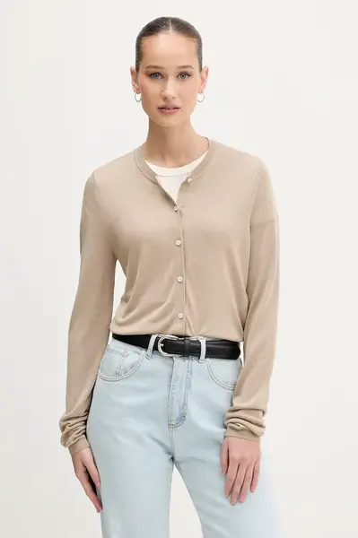 HUGO kardigan dámský s příměsí hedvábí Sessiry