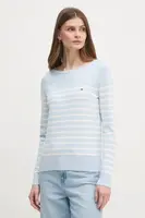 Svetr Tommy Hilfiger dámský, modrá barva, lehký, WW0WW40099