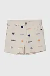 Dětské riflové kraťasy Guess bílá barva, vzorované, nastavitelný pas