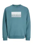Jack & Jones Junior Mikina 'JCOFUSION'  zafírová / sivá / biela