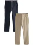 Next Chino nohavice  tmavobéžová / námornícka modrá