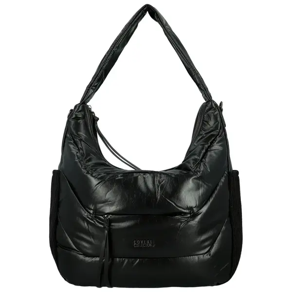 Trendy dámská koženková kabelka na rameno Coveri Kica, černá