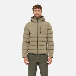 Béžová pánská péřová bunda Geox Snake