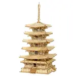RoboTime dřevěné 3D puzzle Pětiposchoďová pagoda