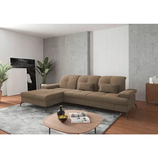 Sit & More ROHOVÁ SEDAČKA, textil, světle hnědá