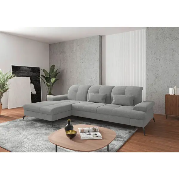 Sit & More ROHOVÁ SEDAČKA, textil, světle šedá