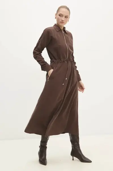 Šaty Answear.LAB hnědá barva, maxi