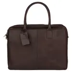 Kožená taška na notebook Burkely Taylor - tmavě hnědá