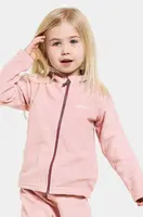 Dětská mikina Didriksons MONTE KIDS FULLZIP růžová barva, hladká