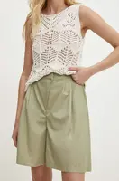 Kraťasy Answear.LAB dámské, zelená barva, hladké, high waist