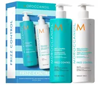 Dárková sada pro uhlazení krepatých vlasů Moroccanoil Frizz Control Duo - 2 x 500 ml + dárek zdarma