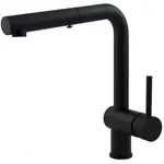 Paffoni Light drezová batéria s vyťahovacou sprškou čierny mat LIG285NO-MET