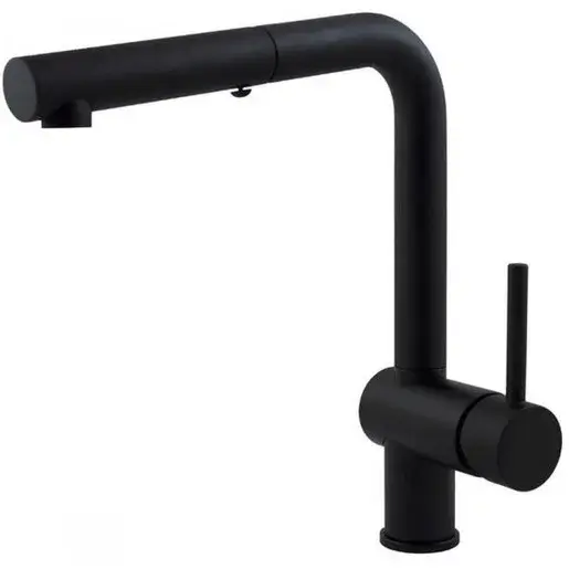 Paffoni Light drezová batéria s vyťahovacou sprškou čierny mat LIG285NO-MET