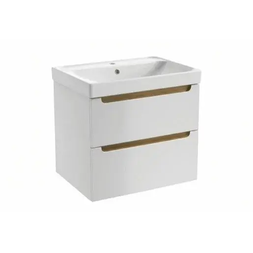 Kúpeľňová skrinka s umývadlom Naturel Stilla 60x60x45 cm biela lesk STILLAD06056U5