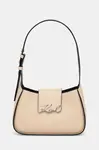 Kožená kabelka Karl Lagerfeld béžová barva, A1W30149