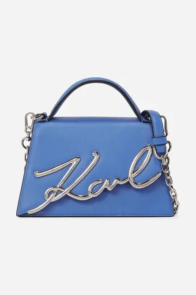 Kabelka Karl Lagerfeld K/SIGNATURE modrá barva, A1W30038