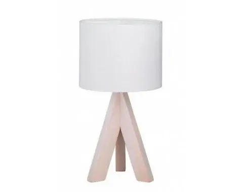 Stolná lampa Ging, biela látka%