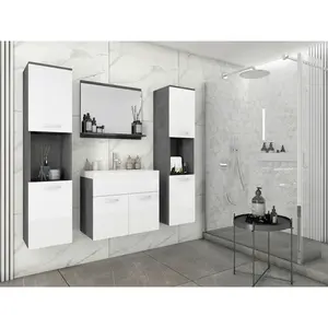 P & B KOUPELNA antracitová, vysoce lesklá bílá