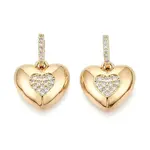 Valentine's Day Brass Micro Pave Clear Cubic Zirconia Pendants