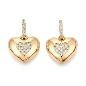 Valentine's Day Brass Micro Pave Clear Cubic Zirconia Pendants