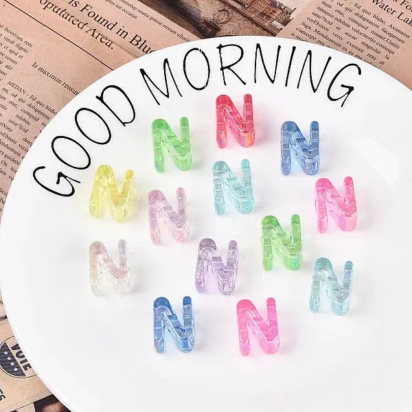 UV Plating Transparent Acrylic European Beads