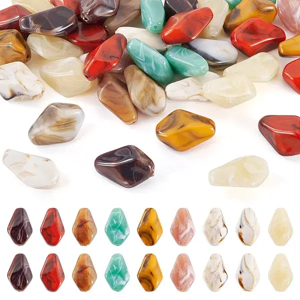 40Pcs Opaque Acrylic Beads