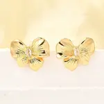 Bowknot Brass Micro Pave Cubic Zirconia Stud Earrings