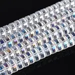 AB Color Plated Transparent Glass Beads Strands
