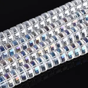 AB Color Plated Transparent Glass Beads Strands