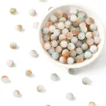 200G Frosted Baking Painted Crackle Glass Beads with Glitter Powder