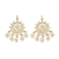 Brass Micro Pave Clear Cubic Zirconia Pendants