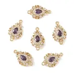 3Pcs Brass Micro Pave Cubic Zirconia Links Connectors