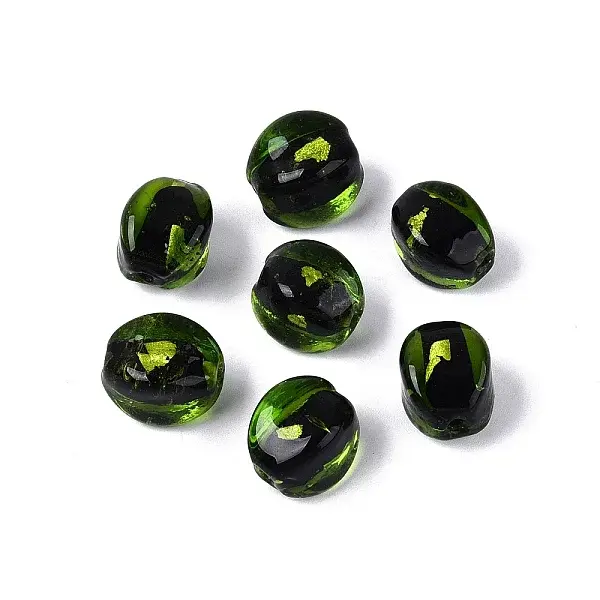 Handmade Silver Foil Glass Beads