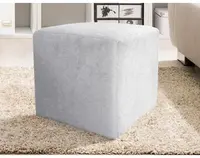 Taburet Bali, 40x40 cm, světle šedá látka