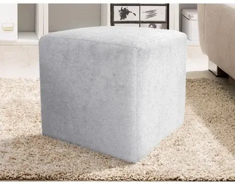 Taburet Bali, 40x40 cm, světle šedá látka