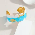 Ocaen Theme 304 Stainless Steel Enamel Cuff Bangles for Women