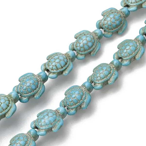 Synthetic Turquoise Dyed Beads Strands