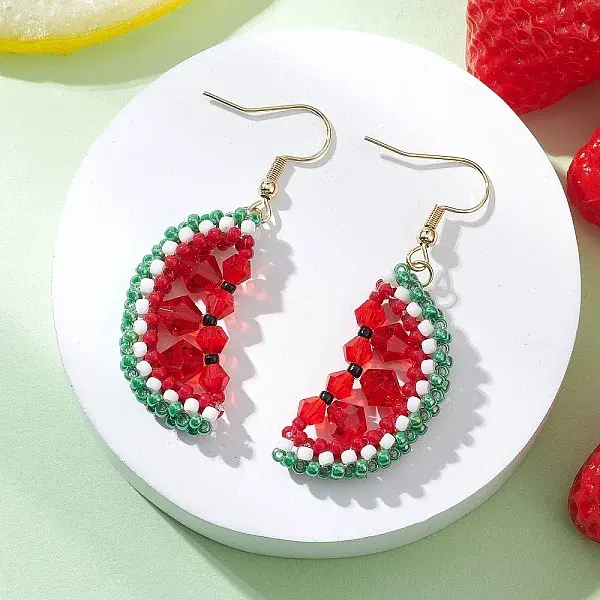 304 Stainless Steel Watermelon Dangle Earrings