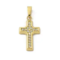 Ion Plating(IP) 304 Stainless Steel Micro Pave Cubic Zirconia Pendants