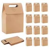 Rectangle Kraft Paper Gift Bags with Hole Handle