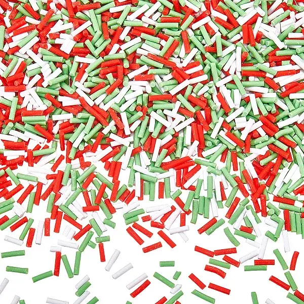 120G 3 Colors Christmas Themed Handmade Polymer Clay Beads