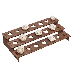 1 Set 3-Tier Wooden Dice Organizer Display Riser Racks
