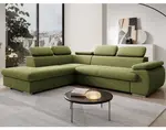 Rohová sedačka Viera, šalátovo zelená látka, ľavý roh%