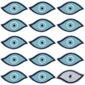 15Pcs Evil Eye Theme Computerized Embroidery Cloth Iron on/Sew on Patches