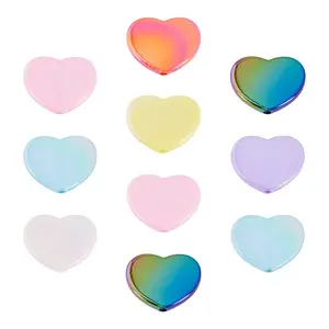 10Pcs UV Plating Opaque Acrylic Beads