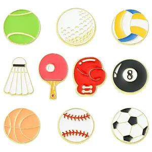 10Pcs 10 Styles Sport Theme Enamel Pins