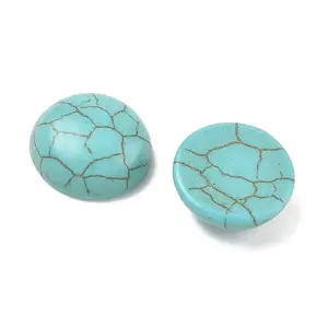 Craft Findings Dyed Synthetic Turquoise Gemstone Flat Back Dome Cabochons