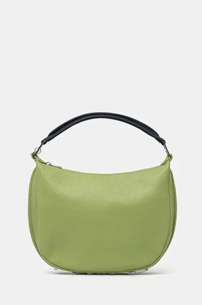 Kožená kabelka Silvian Heach SPACCANAPOLI zelená barva, RCP25028BO