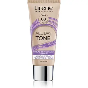 Lirene ALL DAY TONE! hydratačný make-up pre žiarivý vzhľad pleti odtieň 03 Nude 30 ml