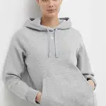 Mikina Under Armour dámská, šedá barva, s kapucí, hladká, 1379500